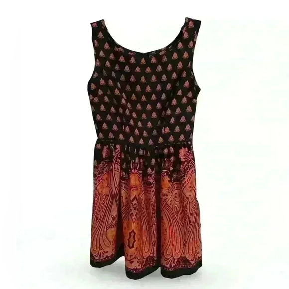 UP by Ultra Pink Lotus Flower Dress - Navy Blue, Pink and Orange Size Small - Picture 1 of 6